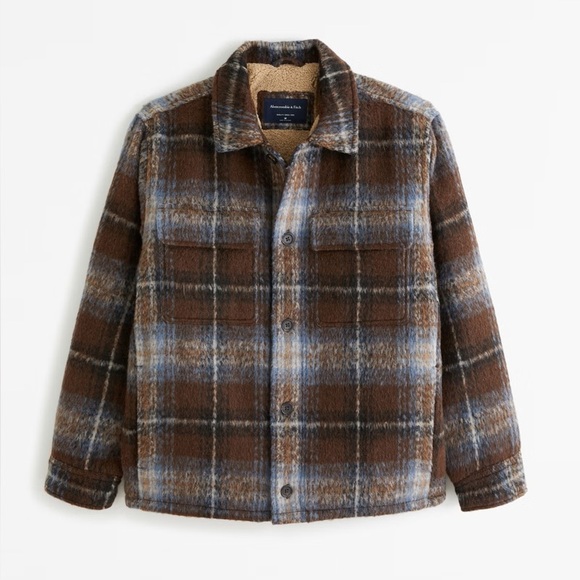 Abercrombie & Fitch Sherpa-Lined Shirt Jacket (Shacket) - Picture 1 of 3